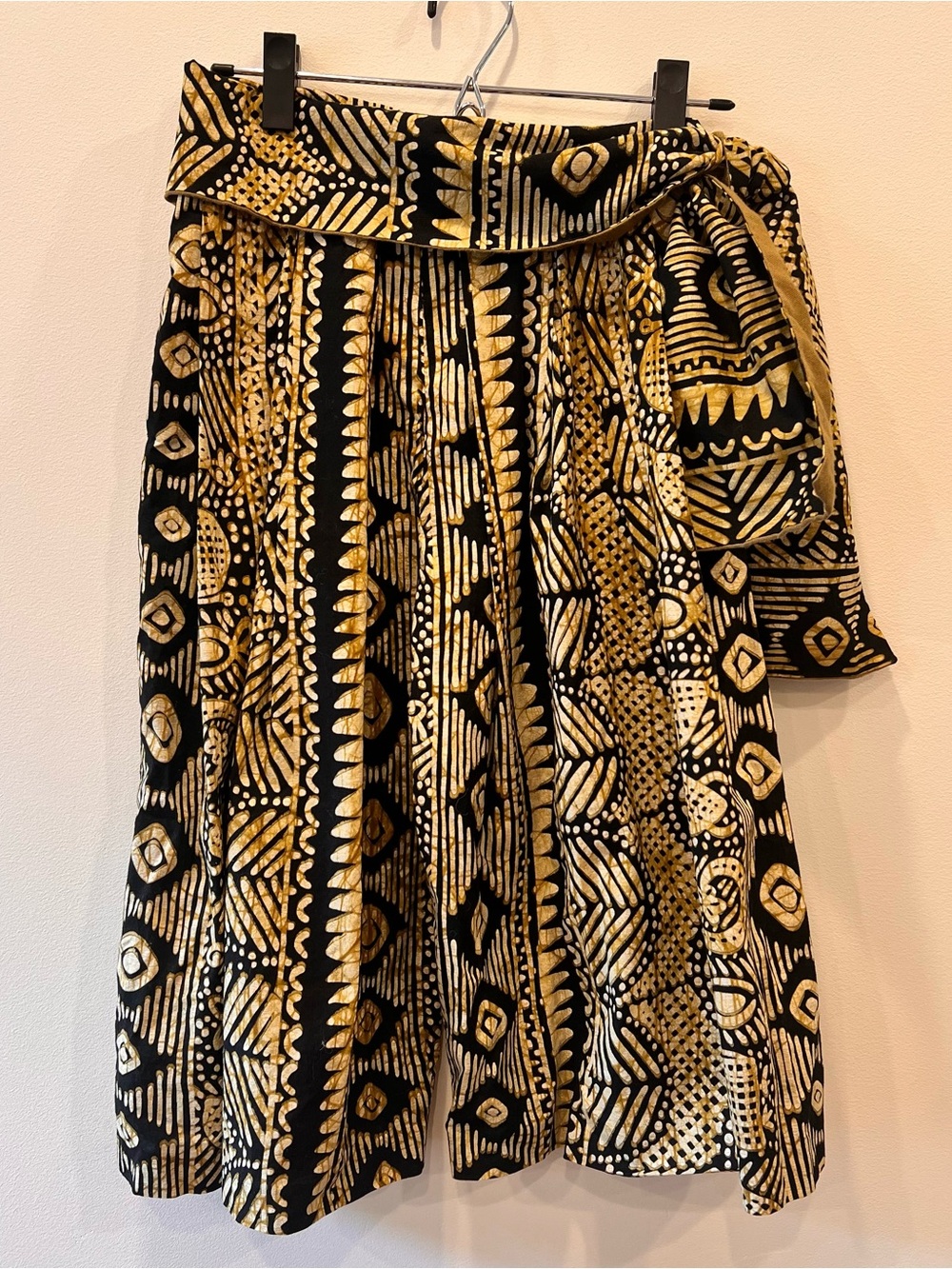 Print Bohemian Wide Leg Crop Cotton Midi Shorts Tie Waist Est. Women’s S EUC